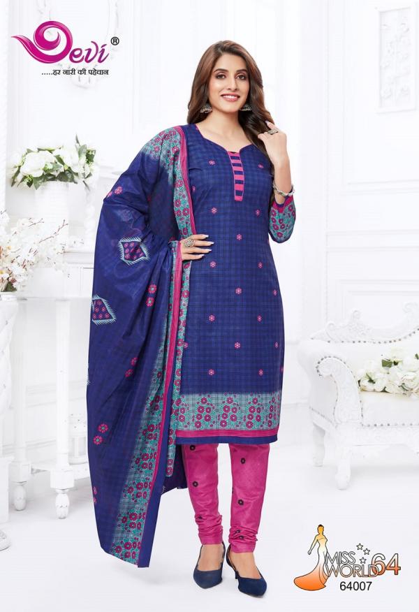 Devi Miss World Vol-64 Cambric Cotton Designer Dress Material